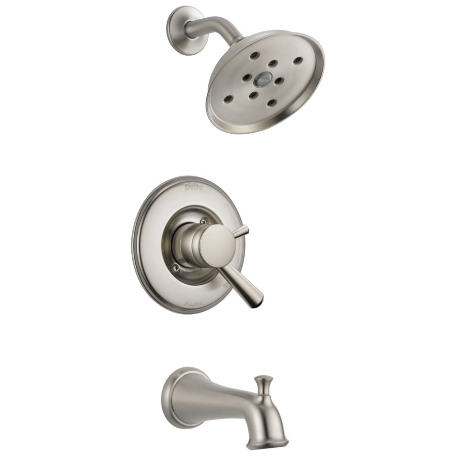 Delta linden single handle kitchen faucet in stainless