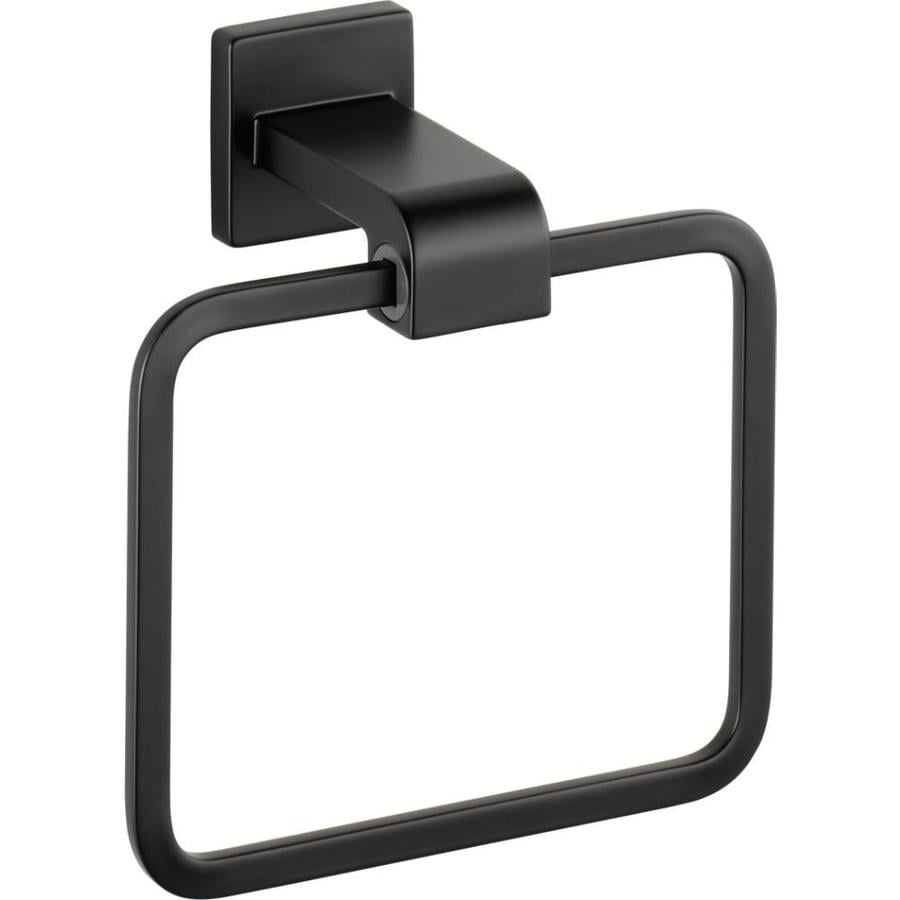 Delta Ara Flat Black Wall Mount Towel Ring at Lowes.com