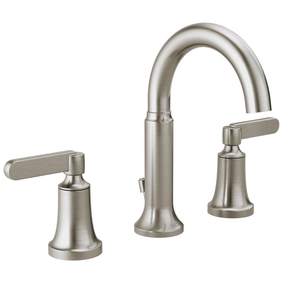 Delta Alux Spotshield Brushed Nickel 2-handle Widespread ...