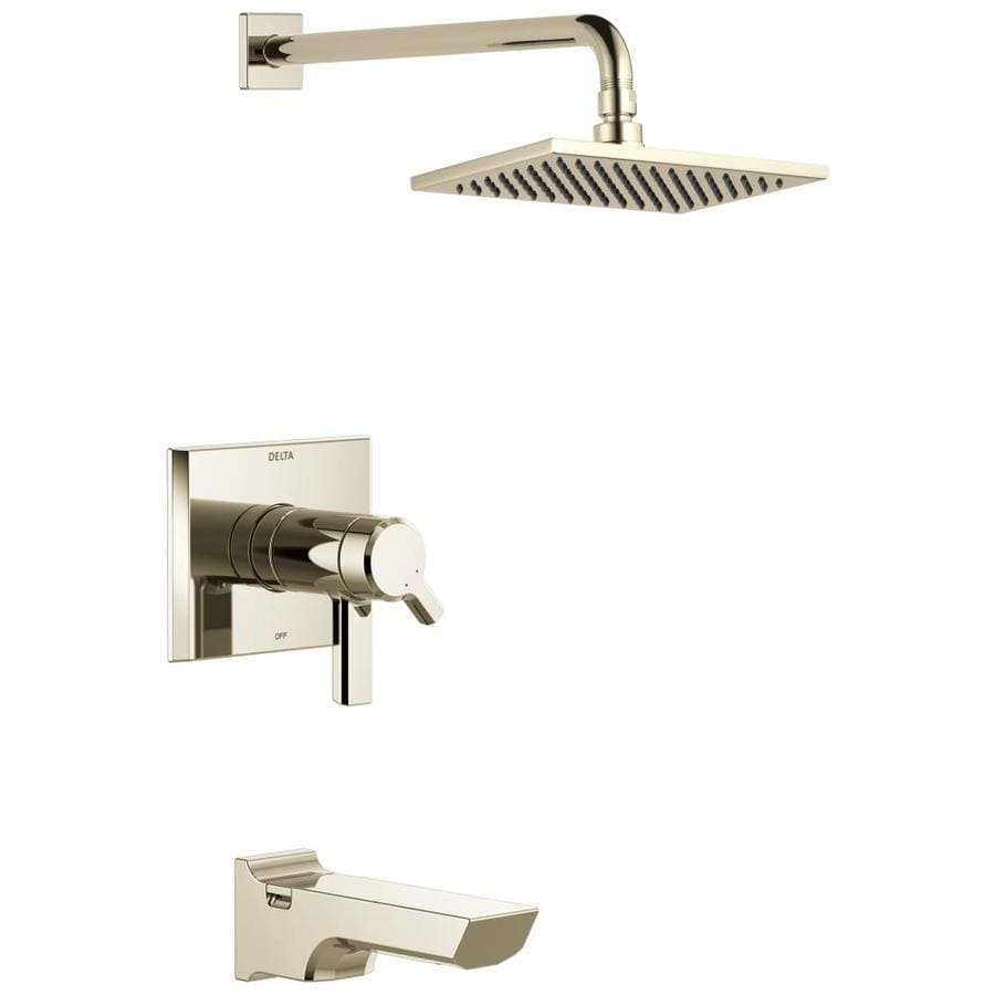 Delta Pivotal Polished Nickel 1Handle Bathtub and Shower Faucet at
