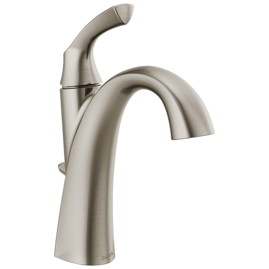 Delta Sandover Spotshield Brushed Nickel 1-handle Single Hole WaterSense Bathroom Sink Faucet 