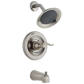 UPC 034449877862 product image for Delta Windemere Brushed Nickel 1-Handle Bathtub and Shower Faucet with Valve | upcitemdb.com