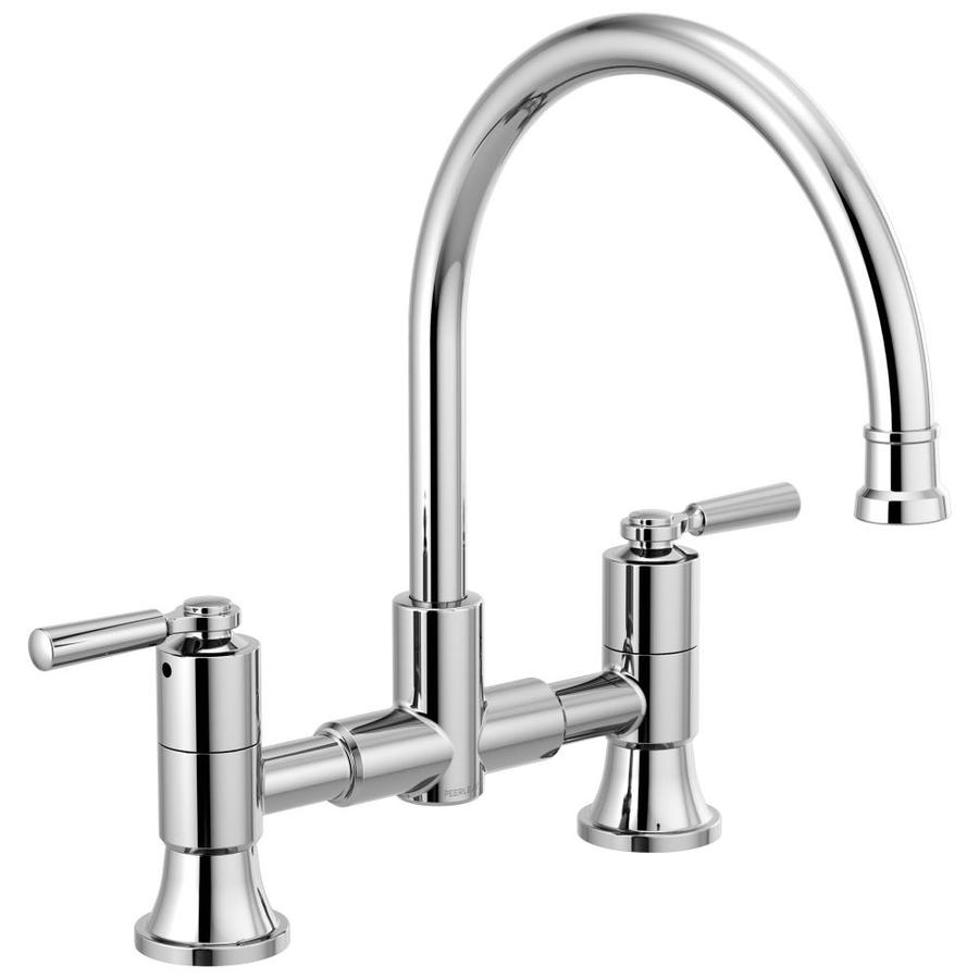 Peerless Westchester Chrome 2Handle Deck Mount Bridge Kitchen Faucet