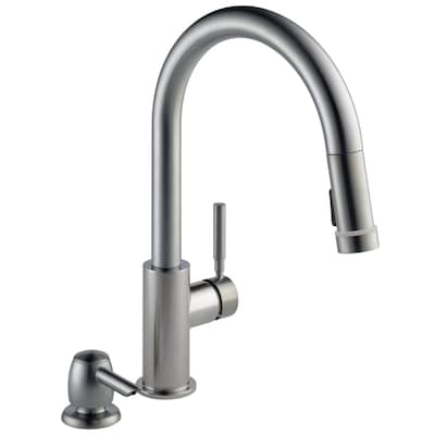 Delta Trask with Tempsense Stainless 1-Handle Deck Mount High-Arc Residential Kitchen Faucet