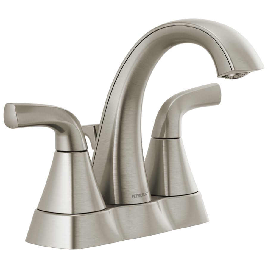 Peerless Parkwood Brushed Nickel 2-Handle 4-in Centerset WaterSense ...