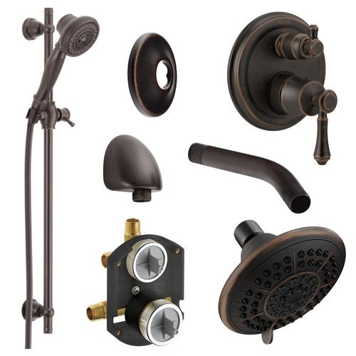 DELTA Linden Bronze Shower Bar System (Valve Included) in the
