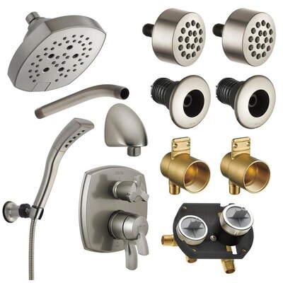 Delta Stryke Stainless Steel 2 Handle Shower Faucet With Valve At