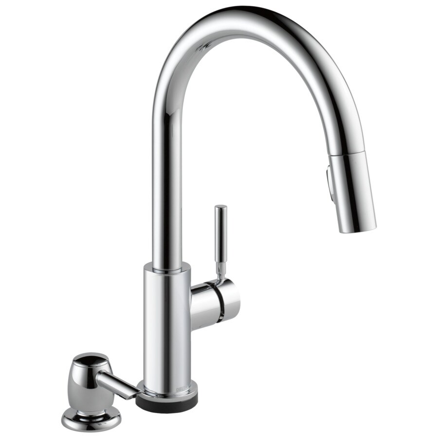 Delta Trask Touch2O Chrome 1-Handle Deck Mount Pull-Down Handle/Lever Residential Kitchen Faucet