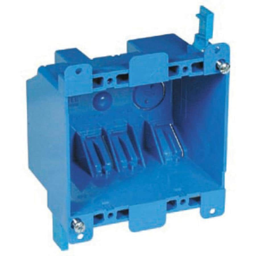 2 Gang Blue Plastic Interior Old Work Standard Switch Outlet Wall Electrical Box