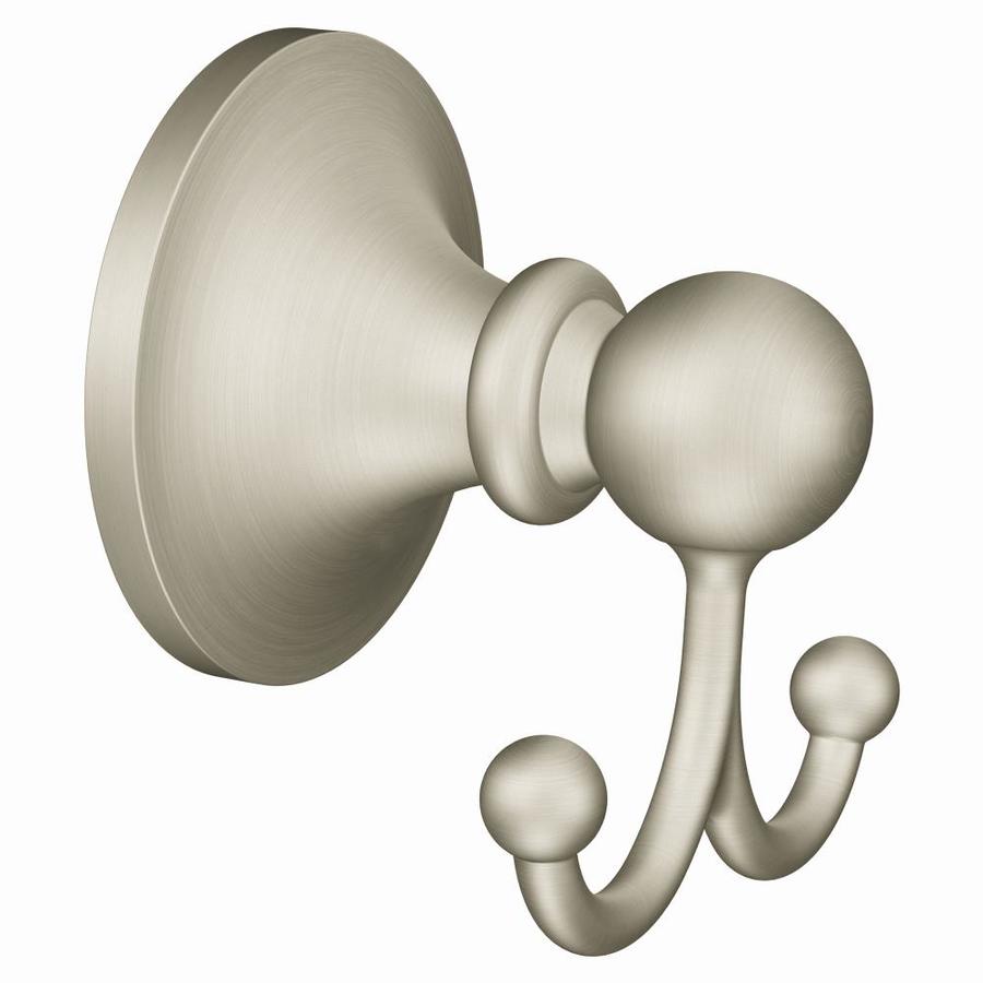 Shop Moen Wembley 2-Hook Spot Resist Brushed Nickel Robe Hook at ... - Moen Wembley 2-Hook Spot Resist Brushed Nickel Robe Hook