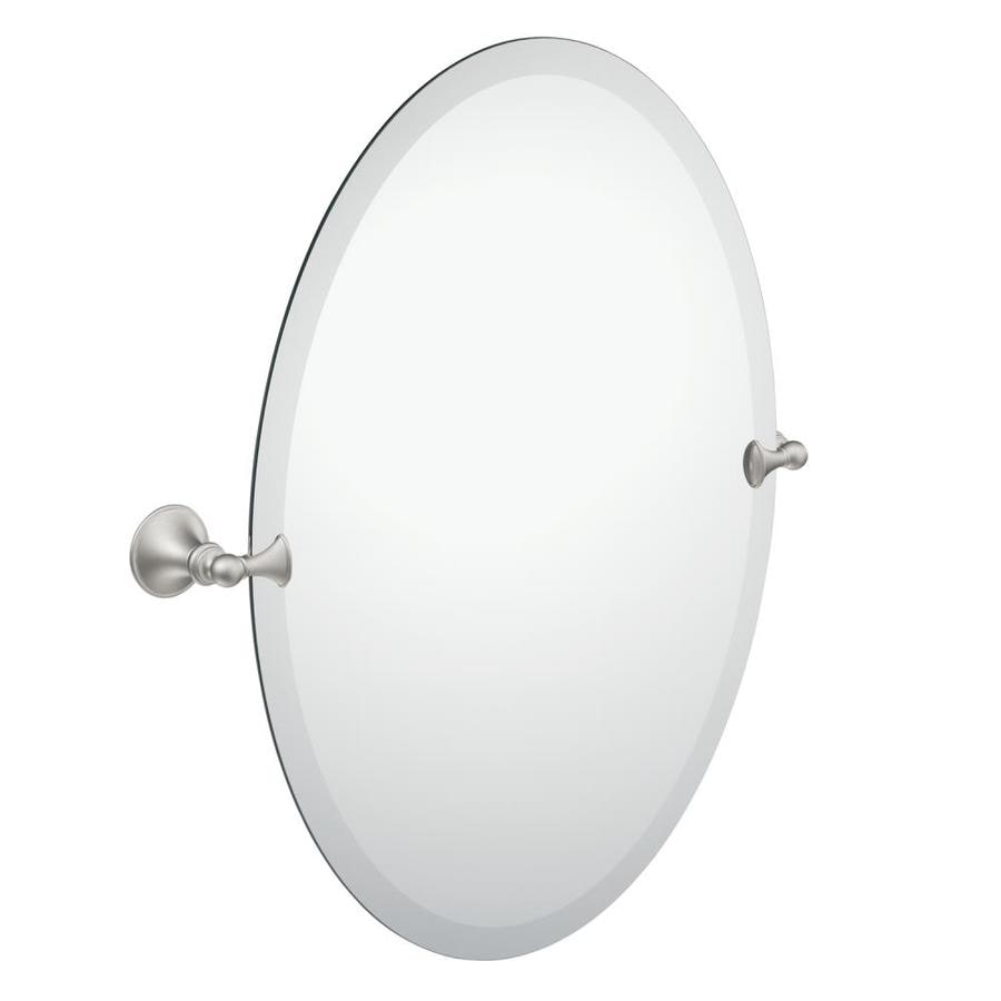 Shop Moen Moen Glenshire 22.81in Brushed Nickel Oval Bathroom Mirror