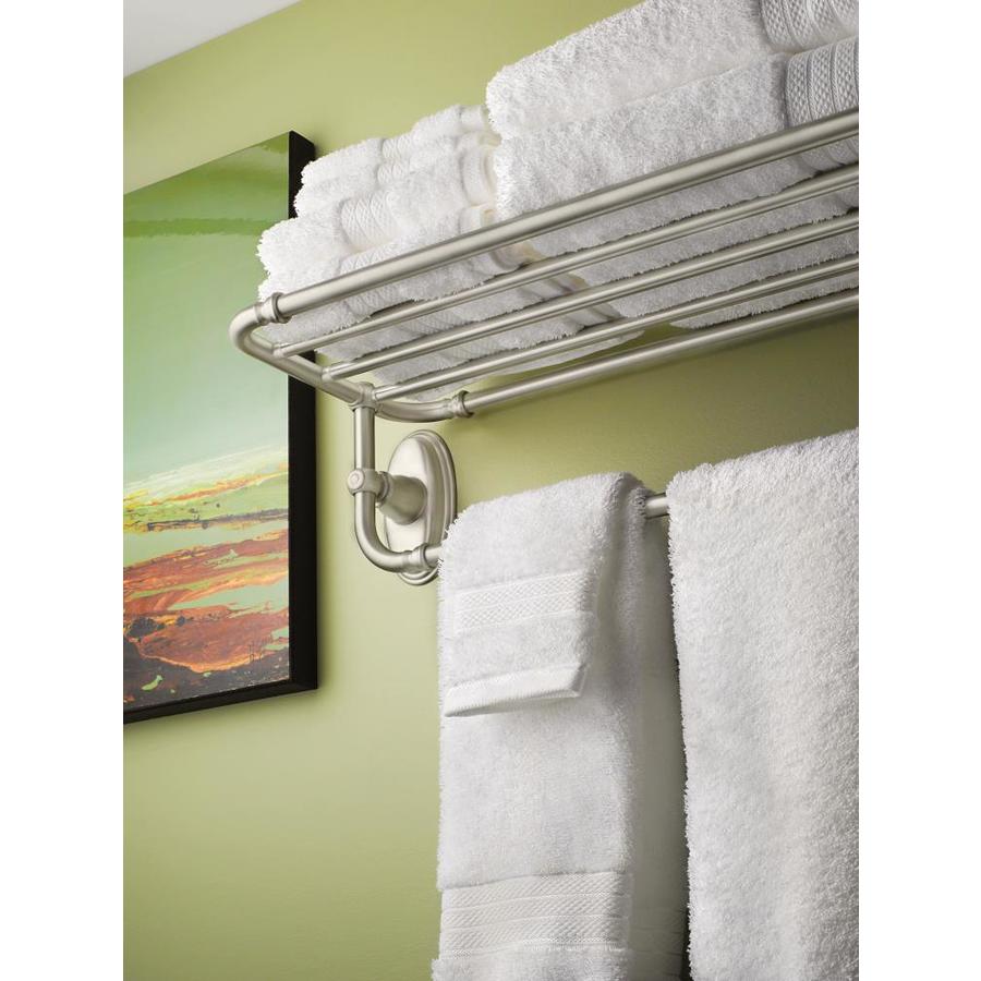 Moen Kingsley Brushed Nickel Wall Mount Towel Rack in the Towel Racks ...