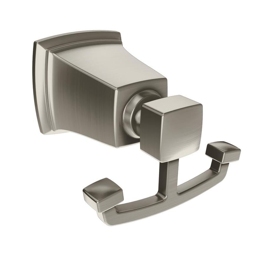 Shop Moen Boardwalk 2-Hook Brushed Nickel Robe Hook at Lowes.com - Moen Boardwalk 2-Hook Brushed Nickel Robe Hook