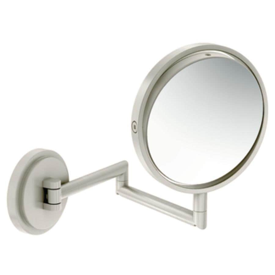 Moen Arris 13.85-in x 8.9-in Brushed Nickel Double-Sided Magnifying Wall-Mounted Vanity Mirror