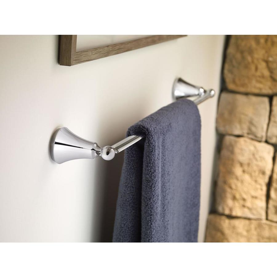 Moen Wynford 24-in Chrome Wall Mount Single Towel Bar in the Towel Bars ...