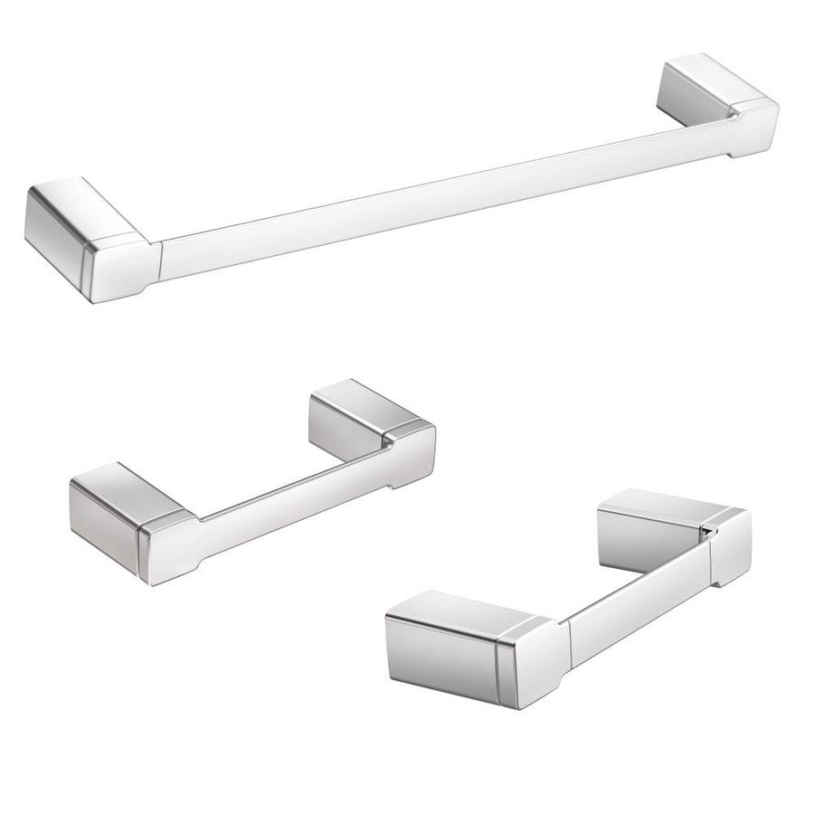 Moen 3-Piece 90 Degree Chrome Decorative Bathroom Hardware ...