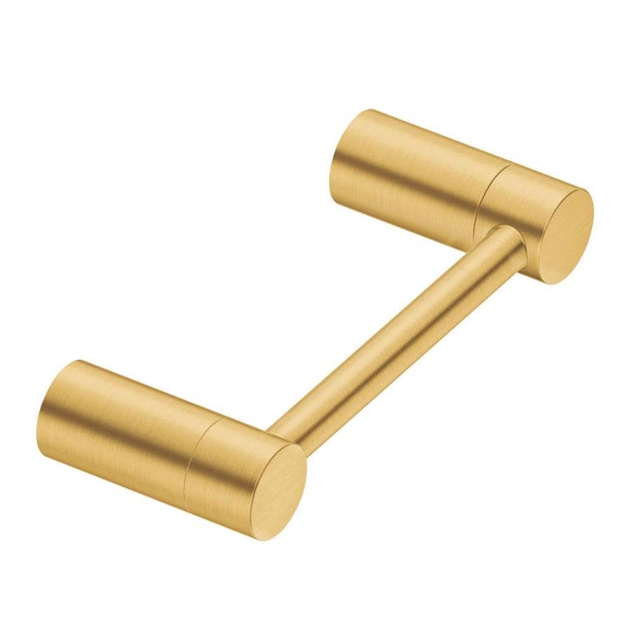 Moen Align Brushed Gold Wall Mount Pivot Toilet Paper Holder at Lowes.com