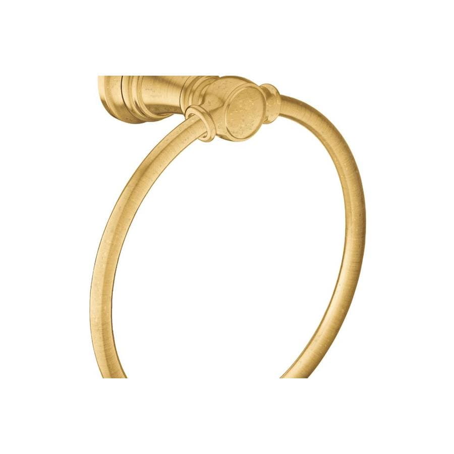 Moen Weymouth Brushed Gold Wall Mount Towel Ring at Lowes.com