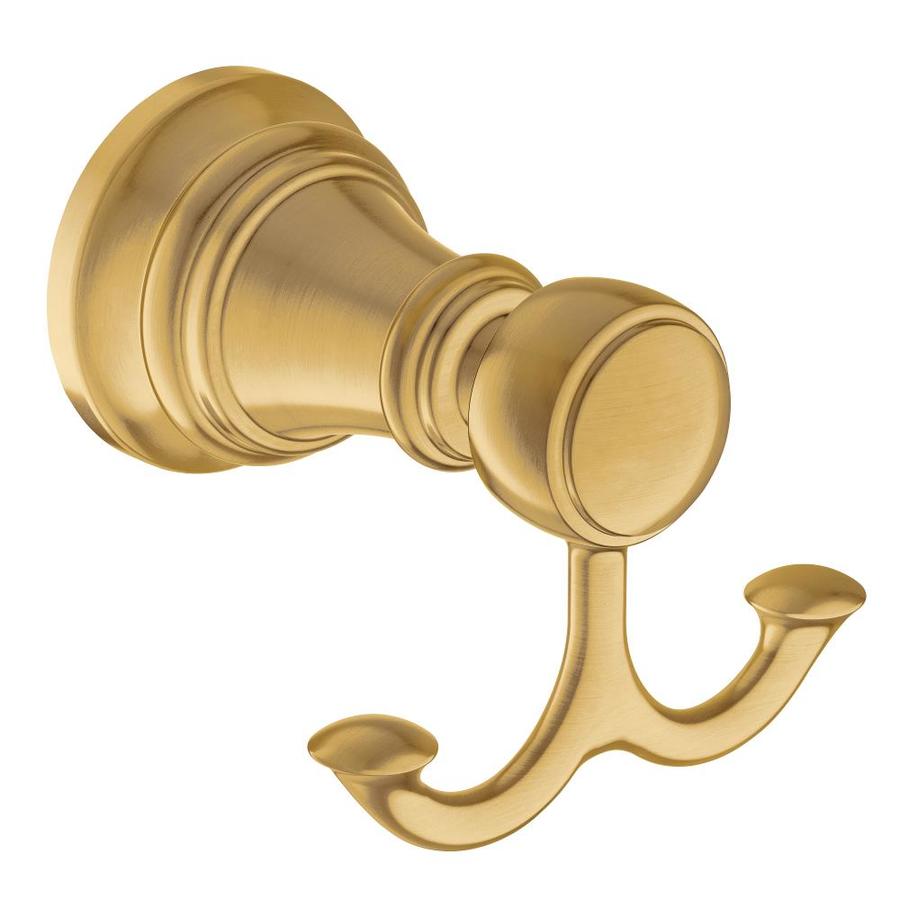 Moen Weymouth 2-hook Brushed Gold Towel Hook at Lowes.com