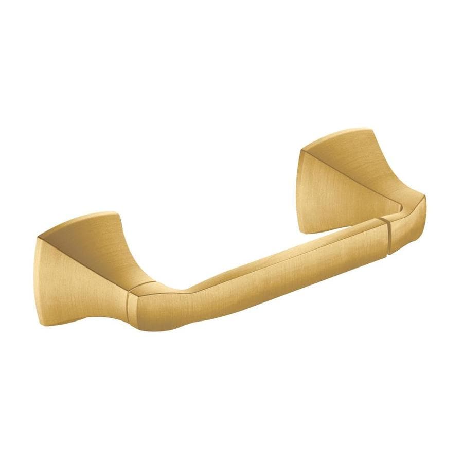 Moen Voss Brushed Gold Wall Mount Pivot Toilet Paper Holder at