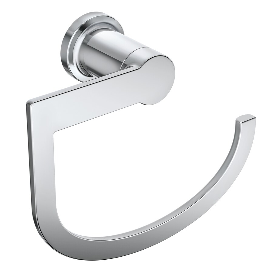Moen Rinza Chrome Wall Mount Towel Ring In The Towel Rings Department At Lowes Com
