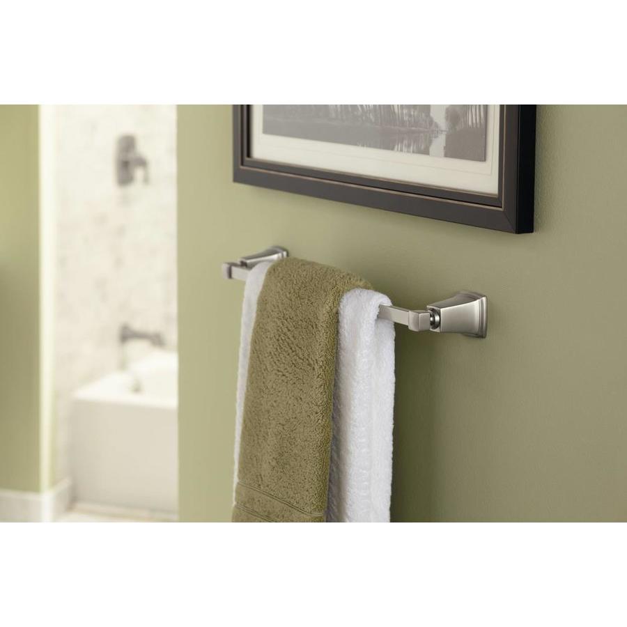 Moen Kingsley 18-in Brushed Nickel Wall Mount Single Towel Bar in the ...