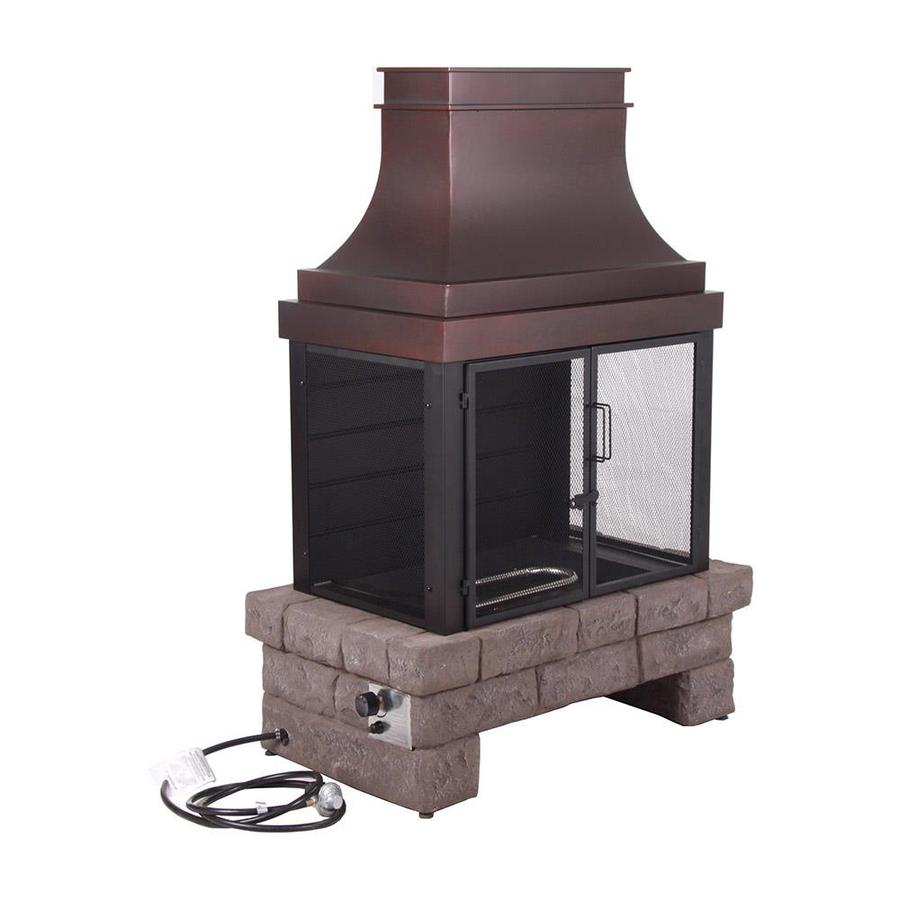 Shop Outdoor Fireplaces at Lowes.com - Bond 50,000-BTU Stone Composite Outdoor Liquid Propane Fireplace