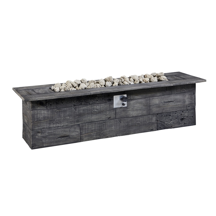 Garden Treasures 72 In W 70000 Btu Gray Composite Fire Table At