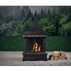 Shop allen + roth Black and Bronze with Slate Design Composite Outdoor Wood-Burning Fireplace at Lowes.com Shop allen + roth black and bronze with slate design composite outdoor wood-burning fireplace at Lowes.com
