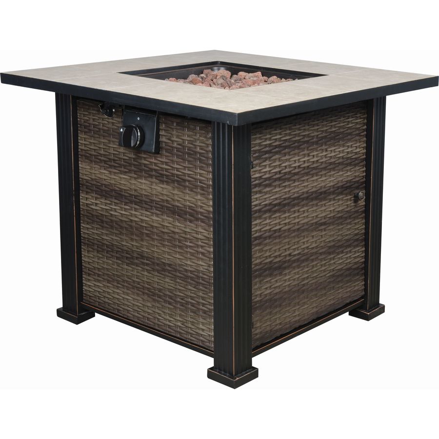 Bond 30 In W 50000 Btu Black Brown Steel Fire Table At Lowes Com