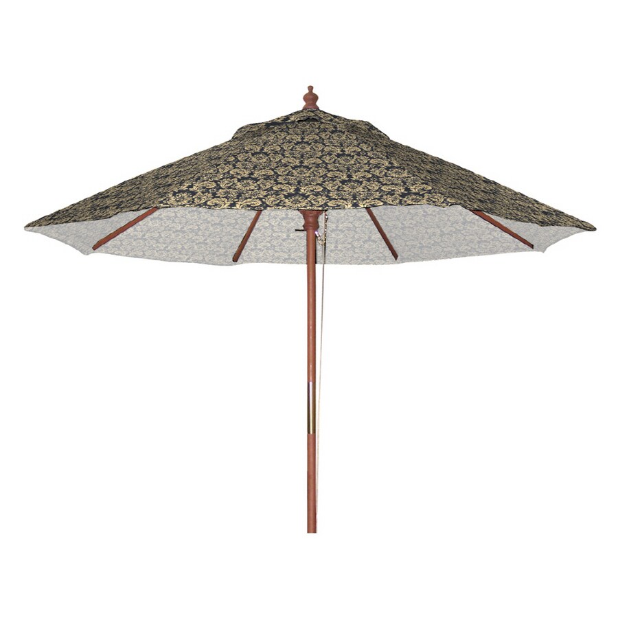 damask patio umbrella Elegant Damask Wood Market Umbrella at Lowes.com