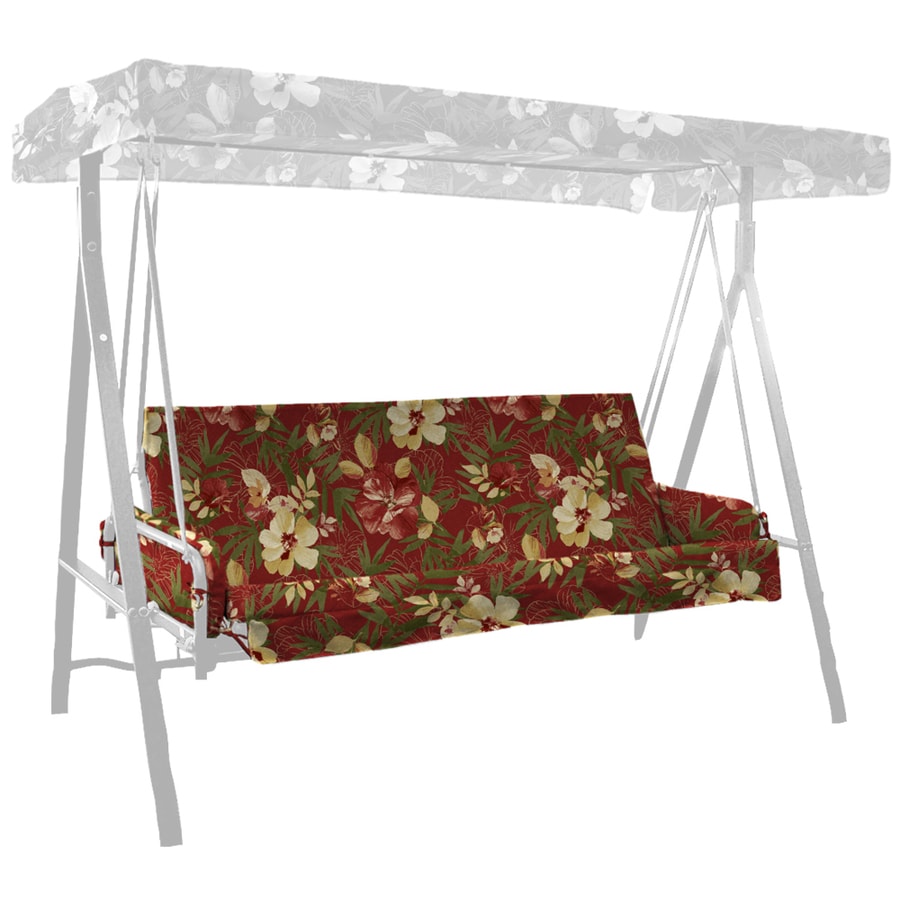Garden Treasures Red Floral Cushion for Porch Swing