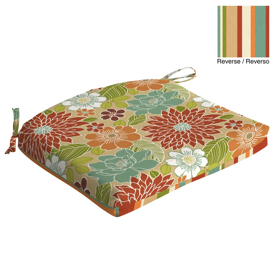 Garden Treasures Fl Multi Red Reversible Outdoor Seat Pad Garden Treasures Fl Multi Red Reversible Outdoor Seat Pad