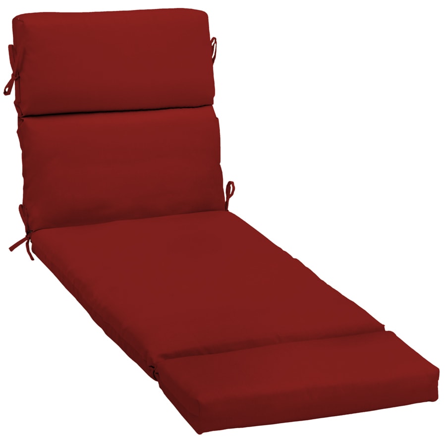 Garden Treasures Red Red Solid Standard Patio Chair Cushion for Chaise Lounge at