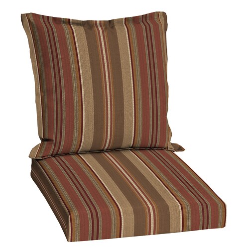 allen + roth Chili Stripe Standard Patio Chair Cushion in the Patio ...