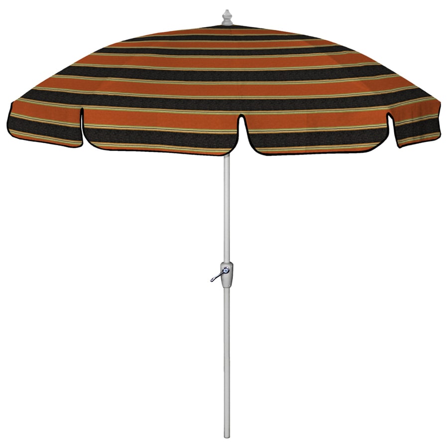 7' striped patio umbrella 7-ft 6-in Floral Striped Black Round Patio Umbrella at Lowes.com