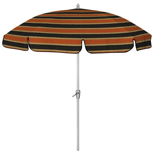 7ft 6in Floral Striped Black Round Patio Umbrella at