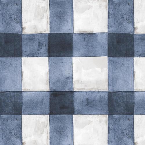 RoomMates 28.29-sq ft Blue Vinyl Plaid Self-Adhesive Peel and Stick