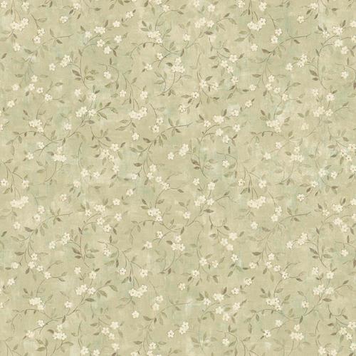 York Wallcoverings Rustic Living 56sq ft Green Paper Floral Prepasted