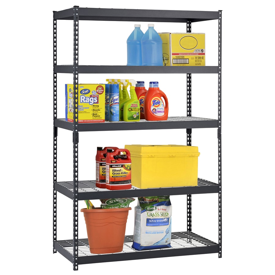 Edsal 72-in H x 48-in W x 24-in D 5-Tier Steel Freestanding Shelving ...