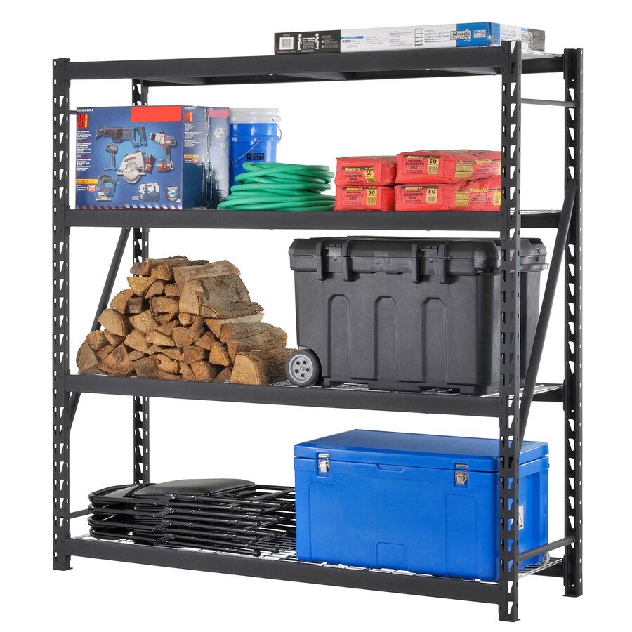 Edsal Muscle Rack 24 In D X 84 In W X 84 In H 4 Tier Steel Utility Shelving Unit In The Freestanding Shelving Units Department At Lowes Com