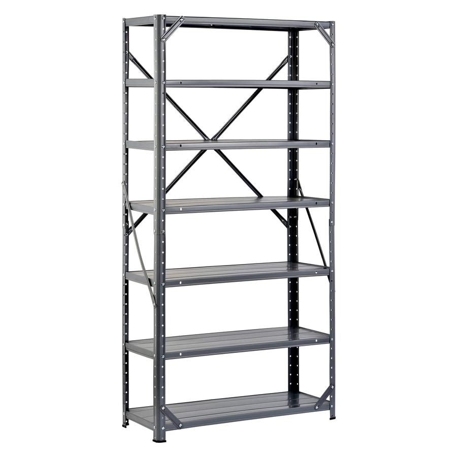 Edsal 60in H x 30in W x 12in D 7Tier Steel Freestanding Shelving Unit at