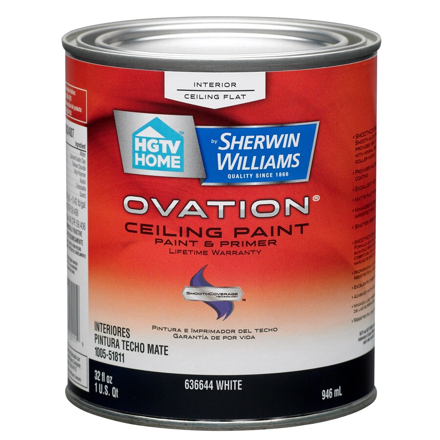 Shop HGTV HOME by Sherwin-Williams Ovation White Flat Latex  interior decor images, interior decor ideas, interior decor for small spaces, and interior design Sherwin Williams Ceiling Paint 900 x 900