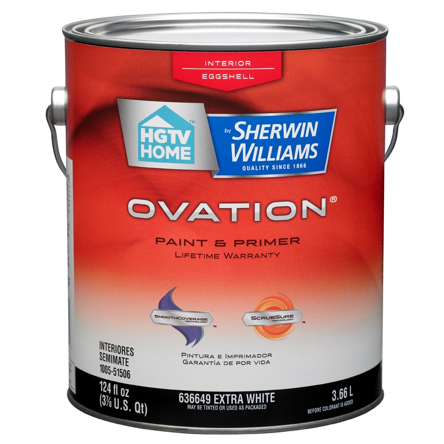 Ovation White Eggshell Latex Interior Paint And Primer In One Actual Net Contents 124 Fl Oz