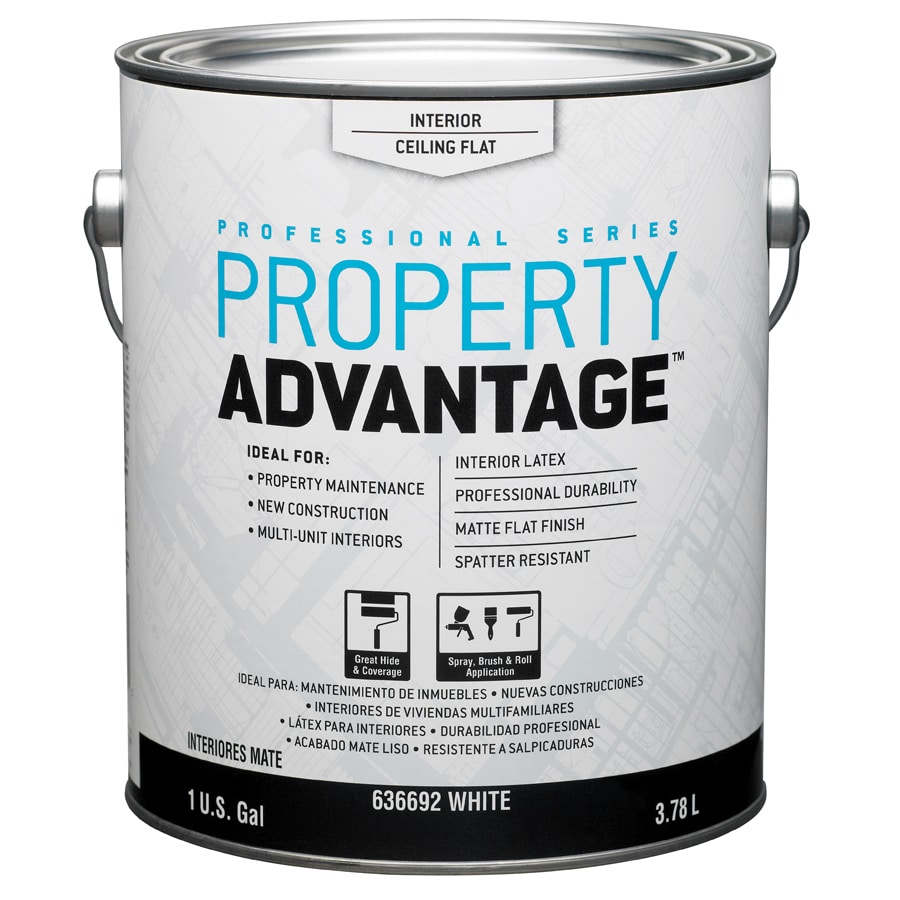 Property Advantage White Flat Latex Interior Paint Actual Net