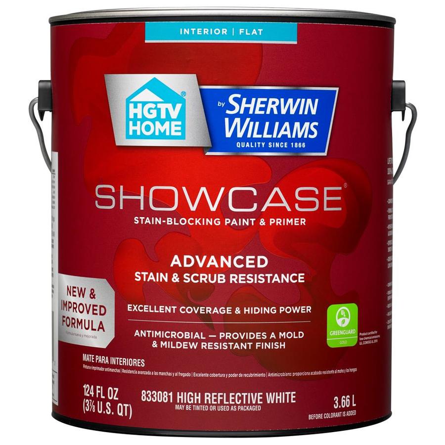 Shop Paints & Primers at Lowes.com - HGTV HOME by Sherwin-Williams Showcase Tint Base Flat Acrylic Interior Paint  and Primer in