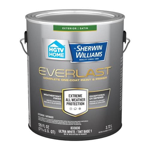 HGTV HOME By Sherwin-Williams Everlast Ultra White/Base1 Satin Exterior ...