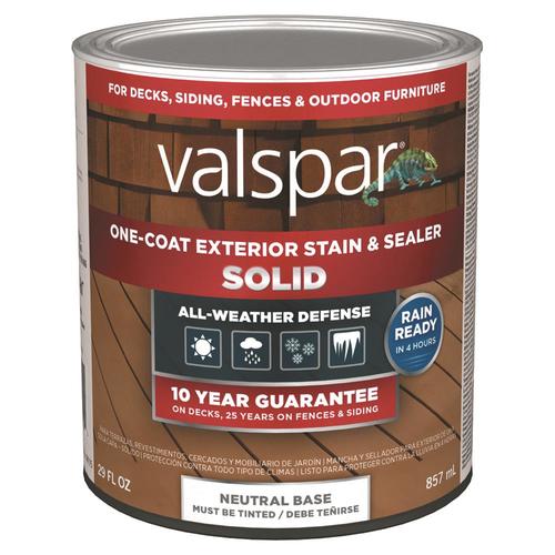 Valspar Tintable Neutral Base Solid Exterior Stain And Sealer (Quart ...