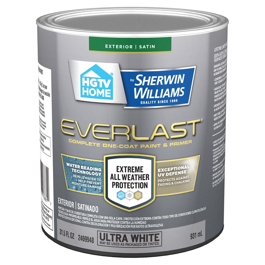 HGTV HOME by SherwinWilliams Everlast Ultra White/Base1 Satin Enamel