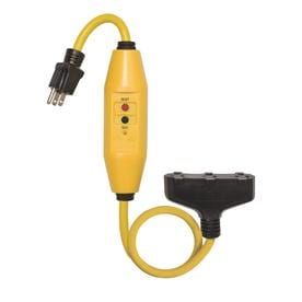 Shock Buster 2-ft 15-Amp 3-Outlet 12-Gauge Yellow/Black Outdoor Extension Cord with GFCI Circuit